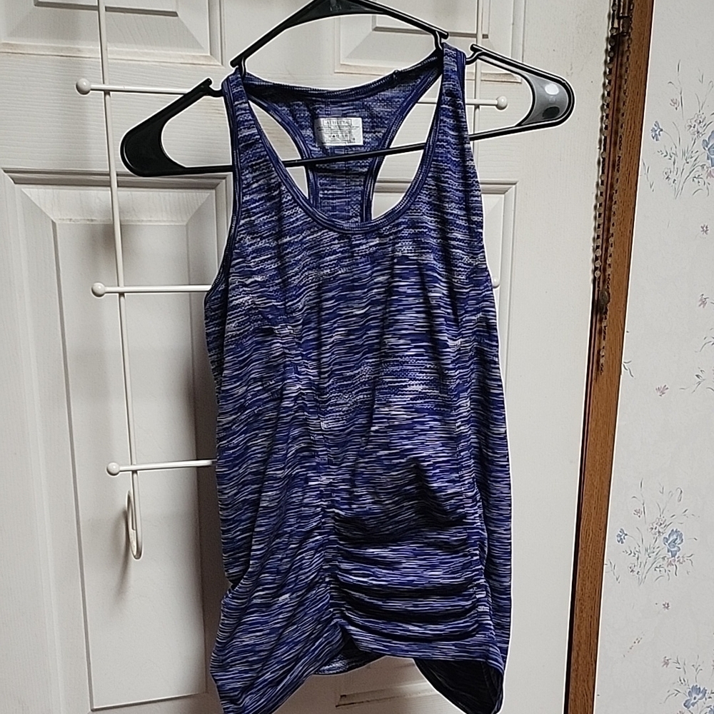 ATHLETA Blue and Black Striped Tank Top